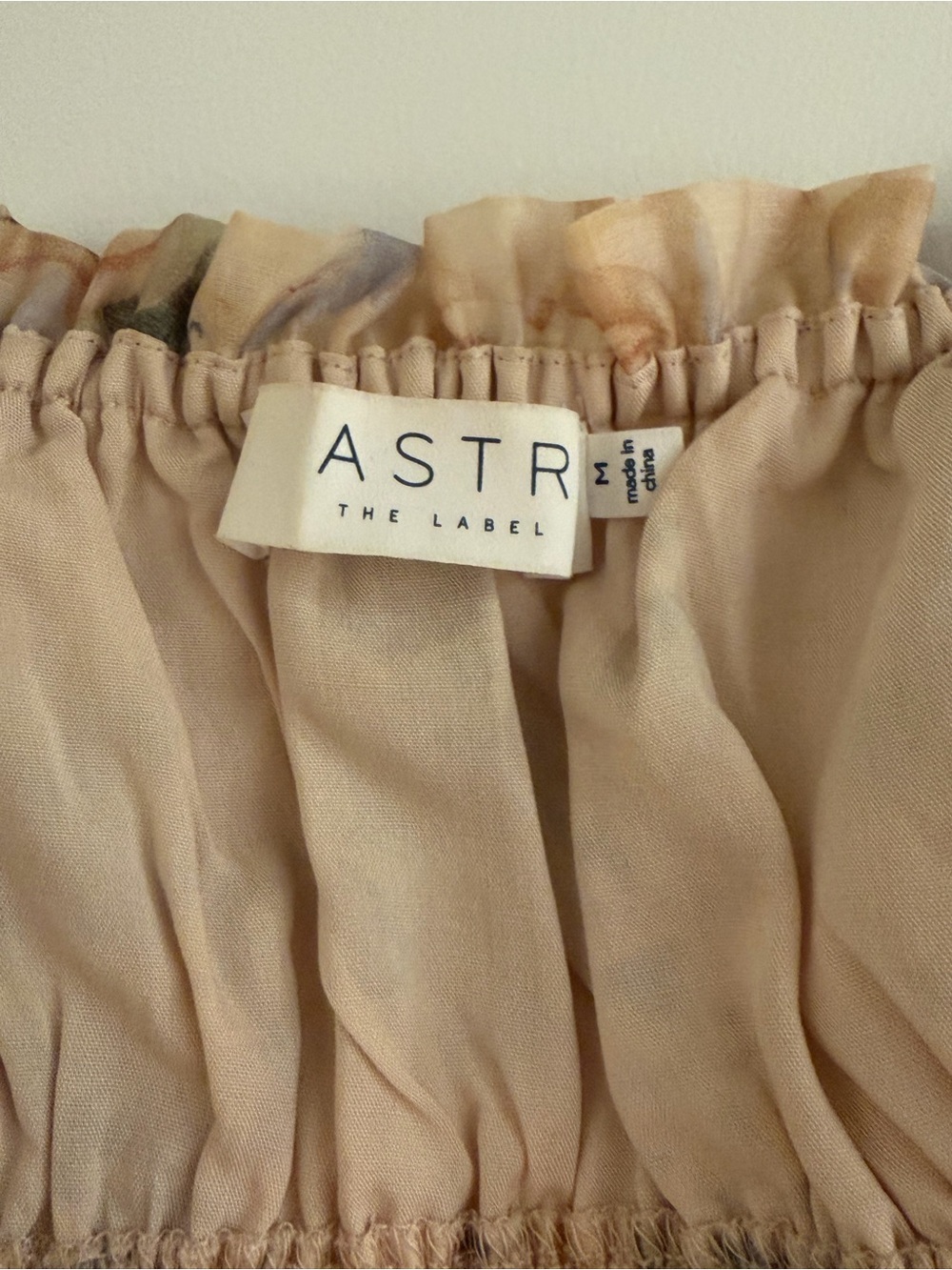 Astr Floral Smocked Spaghetti Strap Tiered Maxi Dress in Peach & Blue WORN ONCE! - Picture 6 of 10